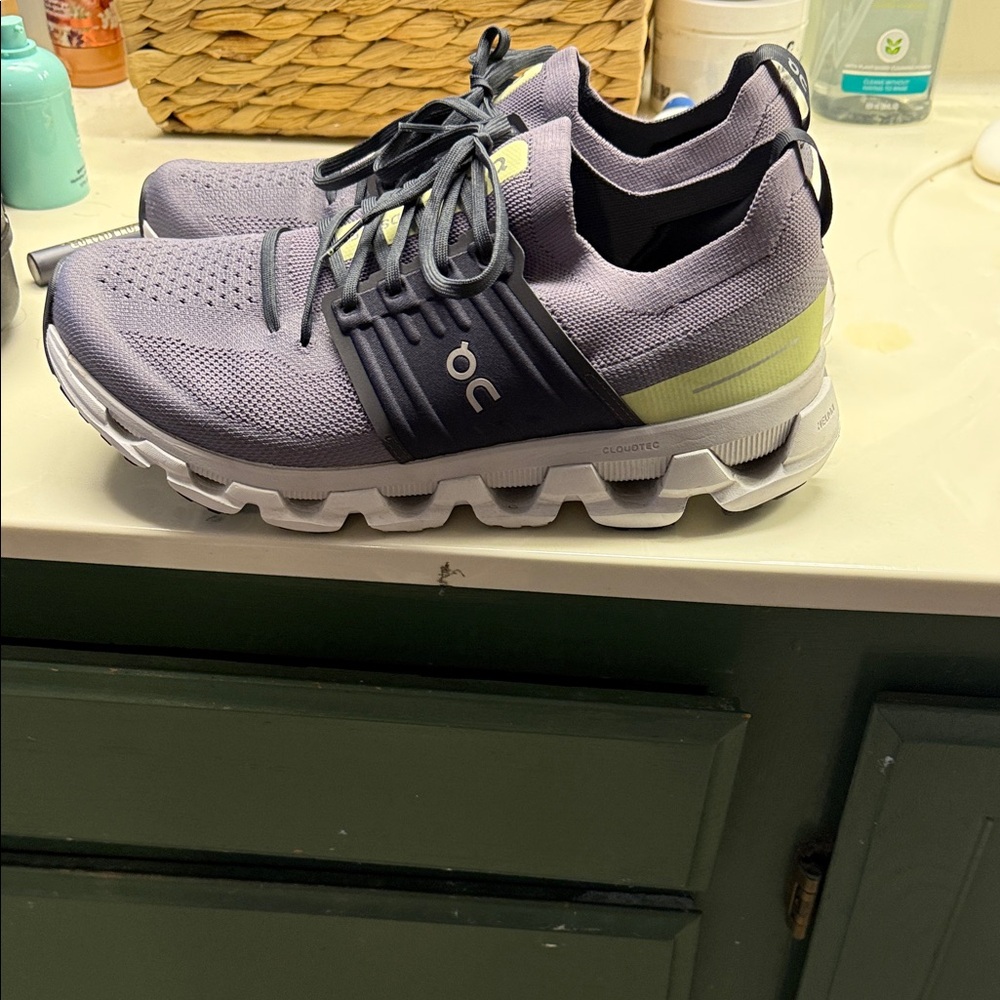 On Running Cloudswift Sneakers in Gray and Lime